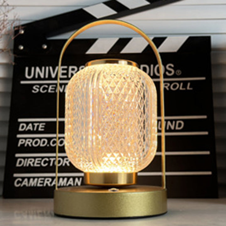 Lampe de table LED en fer acrylique cylindrique minimaliste moderne pour chambre à coucher 