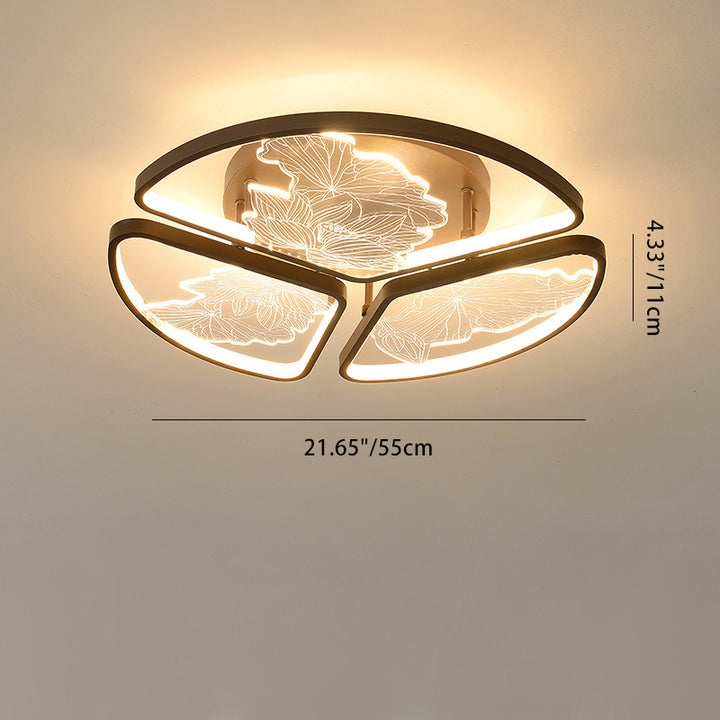 Plafonnier LED semi-encastré en fer, aluminium et acrylique avec assemblage de blocs rond, carré et rectangulaire chinois traditionnel pour chambre 