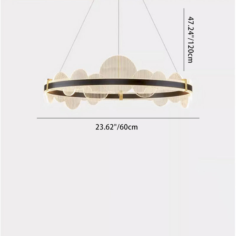 Lustre LED en aluminium acrylique rond double cercle moderne de luxe pour chambre 