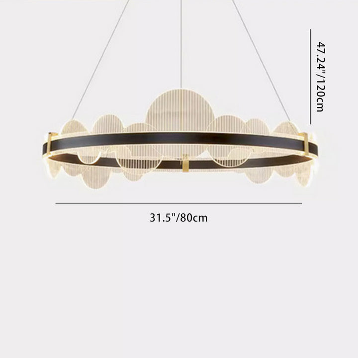 Lustre LED en aluminium acrylique rond double cercle moderne de luxe pour chambre 