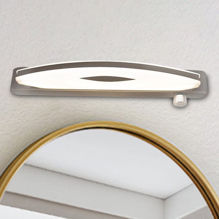 Modern Minimalist Oval Rectangle Stainless Steel Acrylic LED Wall Sconce Lamp For Bathroom