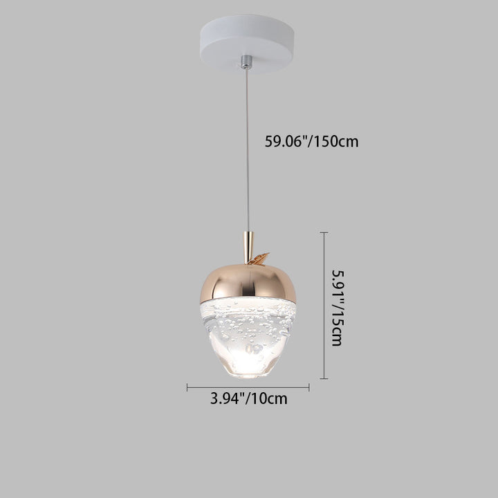 Contemporary Creative Apple Gourd Round Oval Aluminum Crystal LED Pendant Light For Bedroom