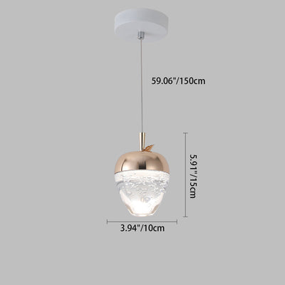 Luz colgante LED de cristal de aluminio ovalado redondo de calabaza creativa contemporánea para dormitorio 