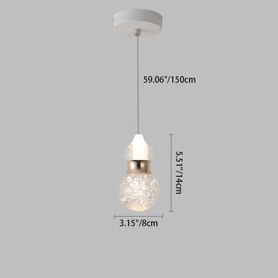 Luz colgante LED de cristal de aluminio ovalado redondo de calabaza creativa contemporánea para dormitorio 
