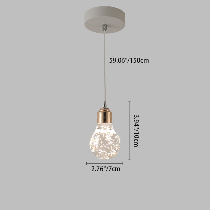 Contemporary Creative Apple Gourd Round Oval Aluminum Crystal LED Pendant Light For Bedroom