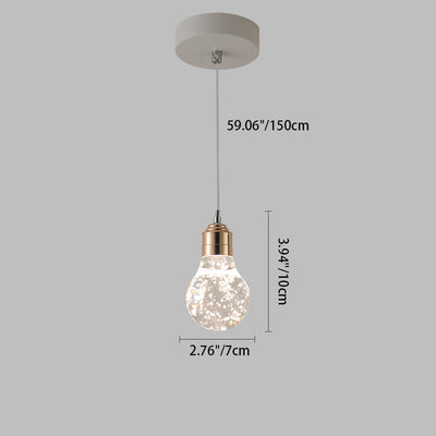 Luz colgante LED de cristal de aluminio ovalado redondo de calabaza creativa contemporánea para dormitorio 