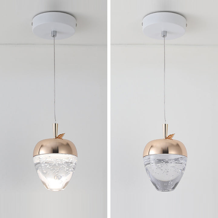Contemporary Creative Apple Gourd Round Oval Aluminum Crystal LED Pendant Light For Bedroom