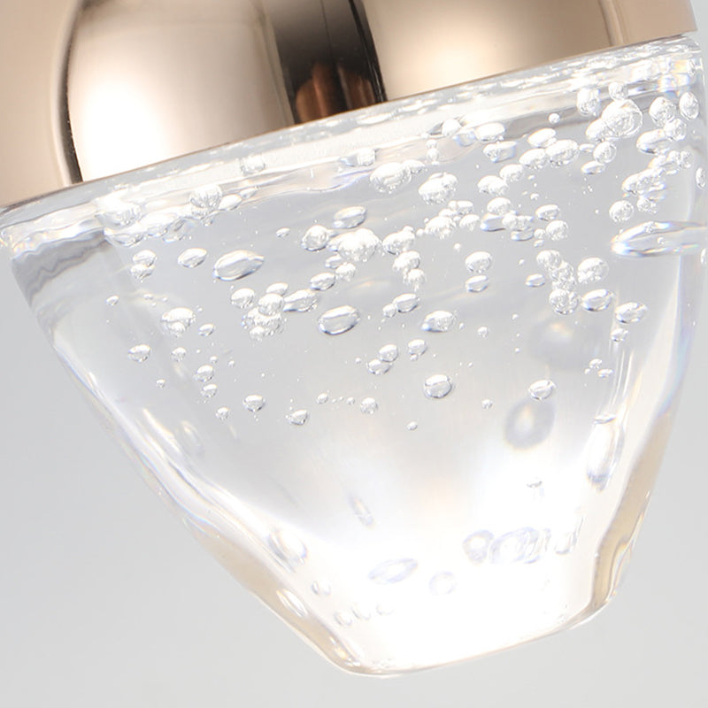 Luz colgante LED de cristal de aluminio ovalado redondo de calabaza creativa contemporánea para dormitorio 