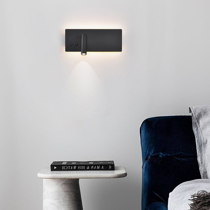 Modern Minimalist Rectangular Cylinder Spotlight Iron Aluminum LED Wall Sconce Lamp For Bedroom