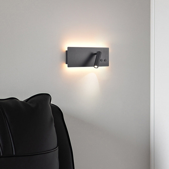 Modern Minimalist Rectangular Cylinder Spotlight Iron Aluminum LED Wall Sconce Lamp For Bedroom