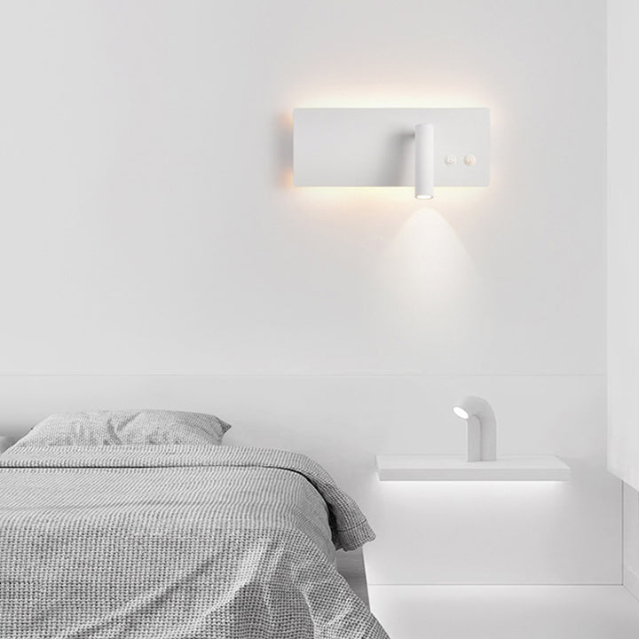 Modern Minimalist Rectangular Cylinder Spotlight Iron Aluminum LED Wall Sconce Lamp For Bedroom