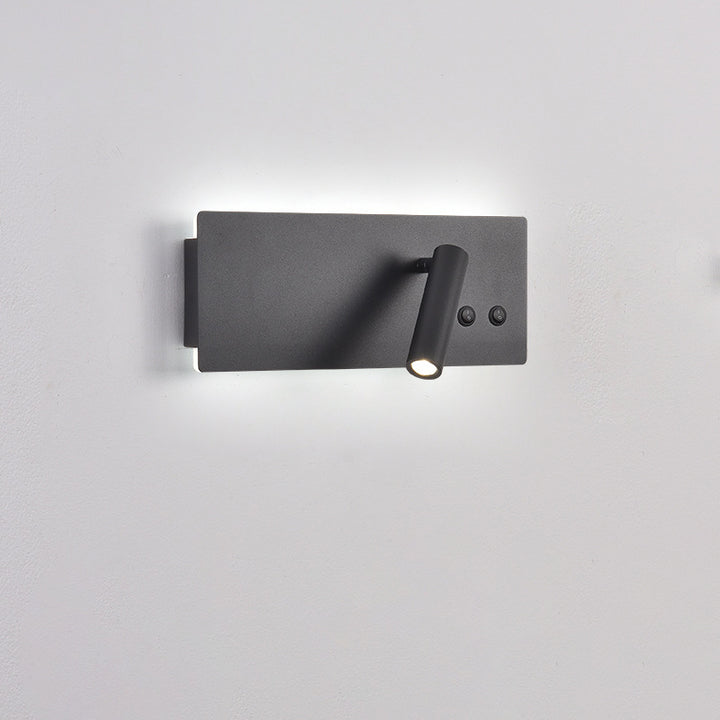 Modern Minimalist Rectangular Cylinder Spotlight Iron Aluminum LED Wall Sconce Lamp For Bedroom