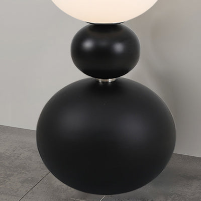 Contemporary Creative Sugarloaf Round Orb Resin Stainless Steel Glass LED Standing Floor Lamp For Living Room