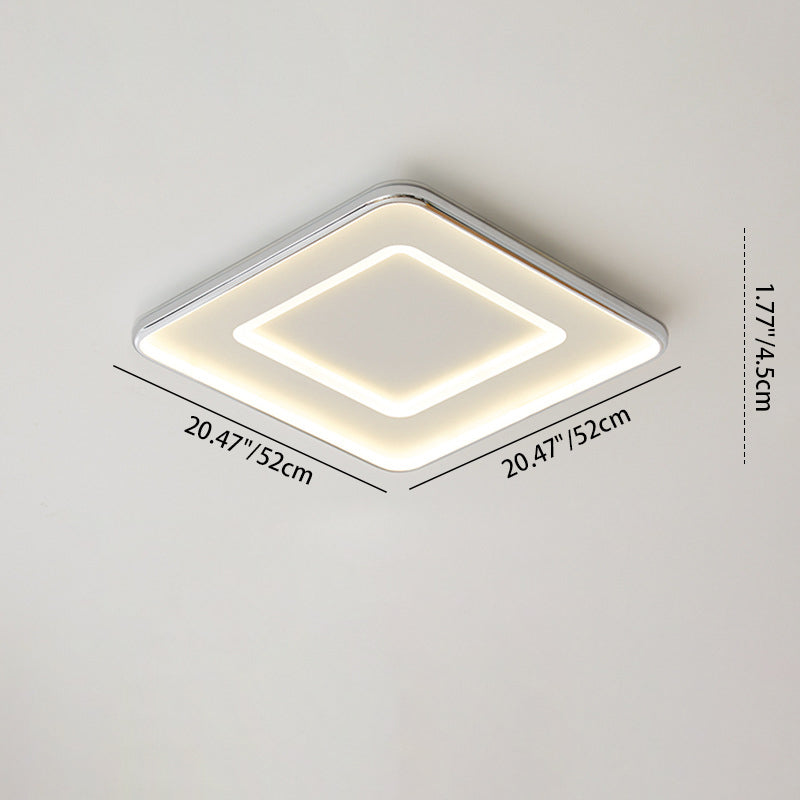 Luz de techo empotrada LED moderna minimalista cuadrada de hierro aluminio acrílico para dormitorio 