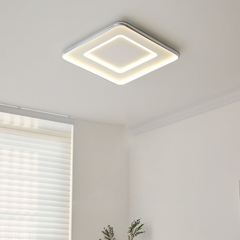 Luz de techo empotrada LED moderna minimalista cuadrada de hierro aluminio acrílico para dormitorio 