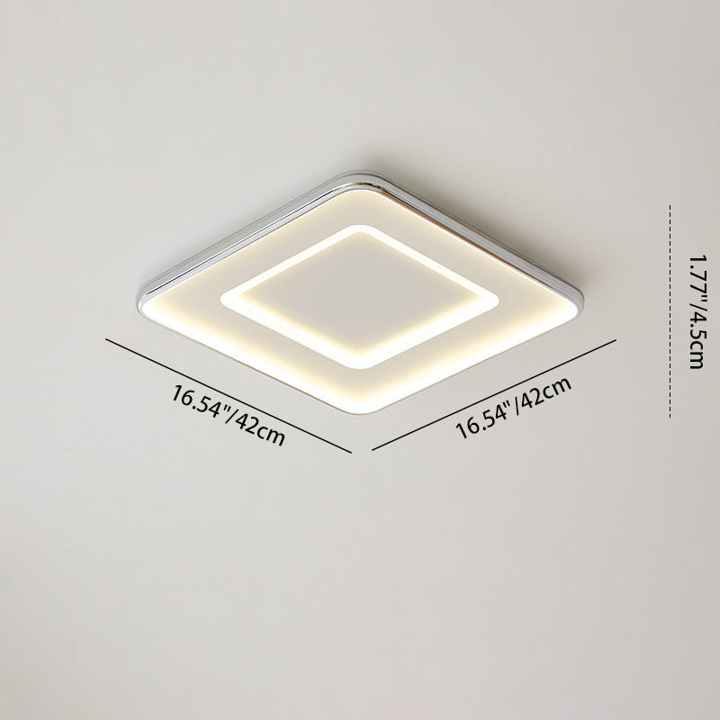 Luz de techo empotrada LED moderna minimalista cuadrada de hierro aluminio acrílico para dormitorio 