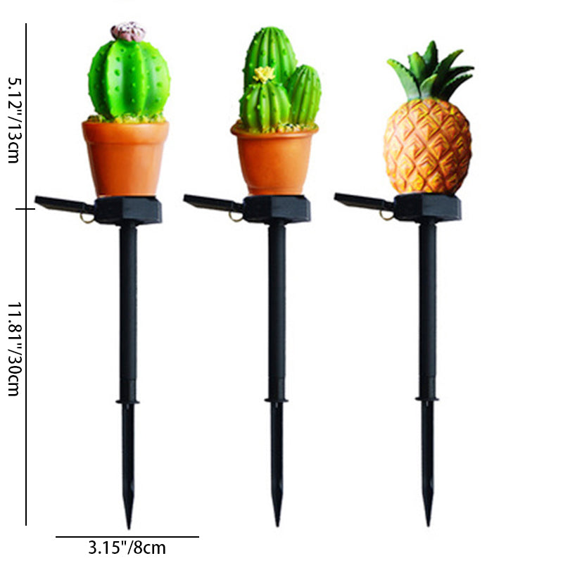 Luz LED para exteriores de plástico en forma de cactus piña impermeable y creativa contemporánea 