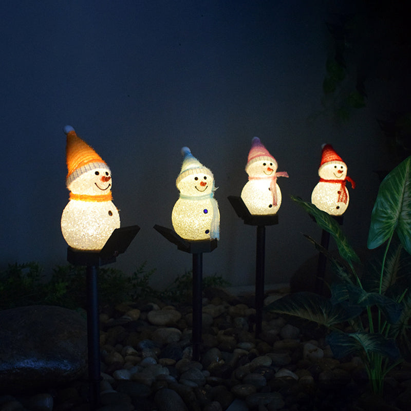 Lumière extérieure LED en silicone étanche solaire Art Déco moderne pour bonhomme de neige 