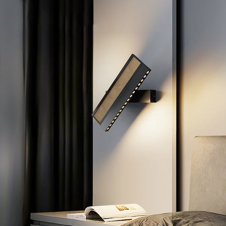Applique murale LED en silicone et aluminium, rectangulaire, linéaire, rotative, minimaliste moderne pour chambre 