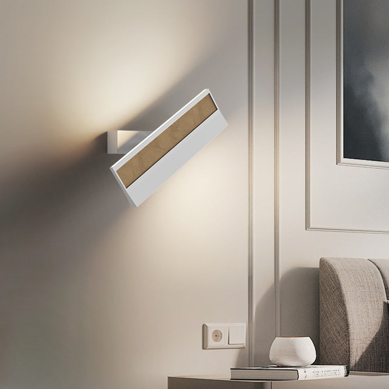 Applique murale LED en silicone et aluminium, rectangulaire, linéaire, rotative, minimaliste moderne pour chambre 