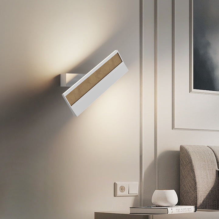 Applique murale LED en silicone et aluminium, rectangulaire, linéaire, rotative, minimaliste moderne pour chambre 