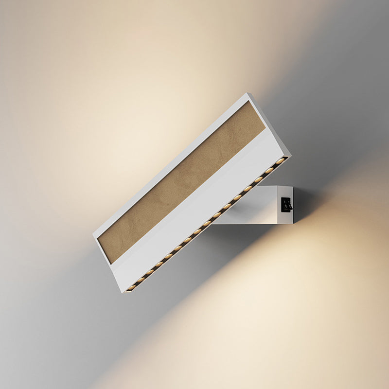 Applique murale LED en silicone et aluminium, rectangulaire, linéaire, rotative, minimaliste moderne pour chambre 