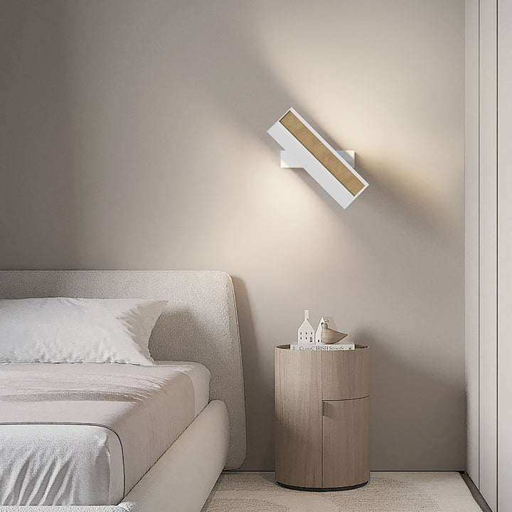 Applique murale LED en silicone et aluminium, rectangulaire, linéaire, rotative, minimaliste moderne pour chambre 