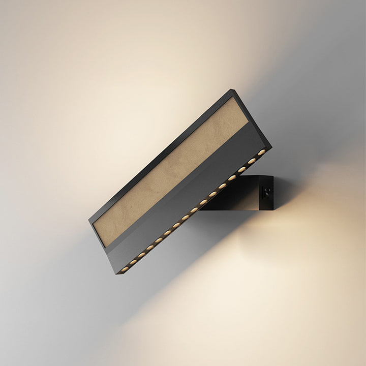 Applique murale LED en silicone et aluminium, rectangulaire, linéaire, rotative, minimaliste moderne pour chambre 