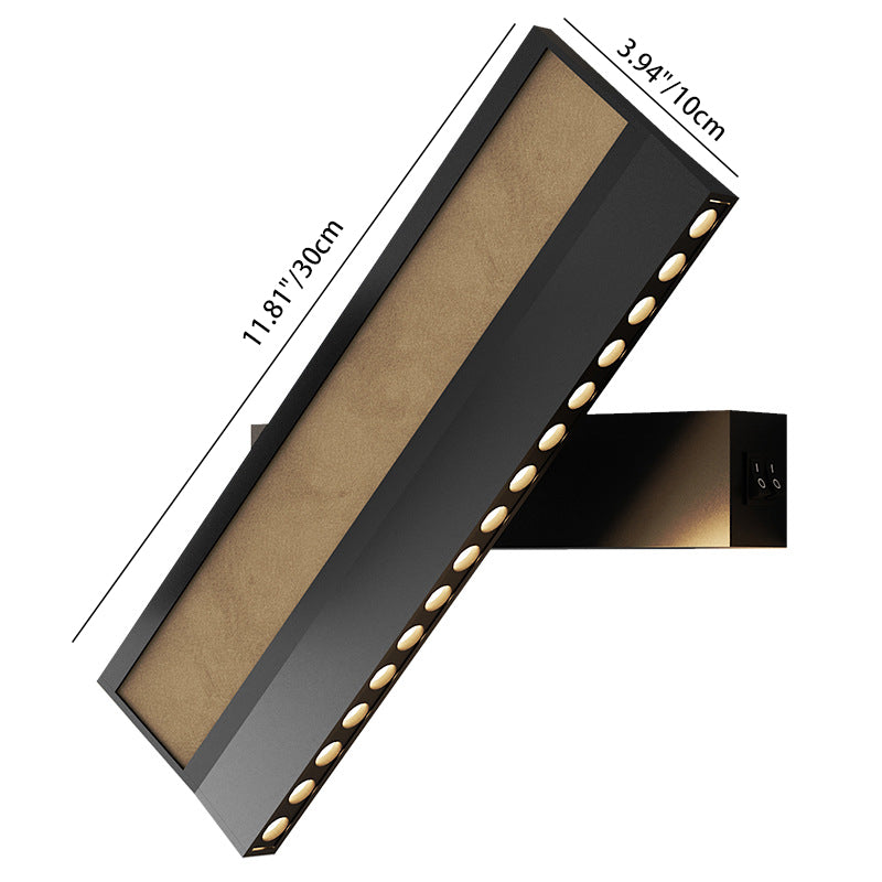 Applique murale LED en silicone et aluminium, rectangulaire, linéaire, rotative, minimaliste moderne pour chambre 