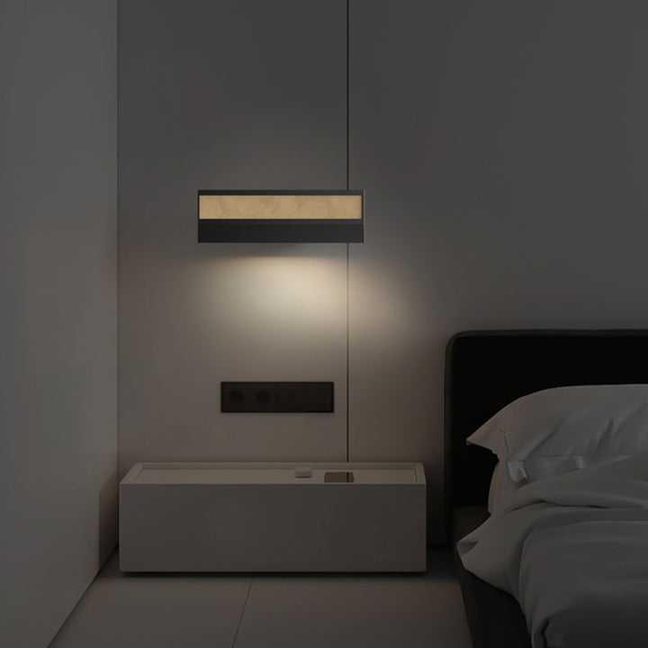 Applique murale LED en silicone et aluminium, rectangulaire, linéaire, rotative, minimaliste moderne pour chambre 