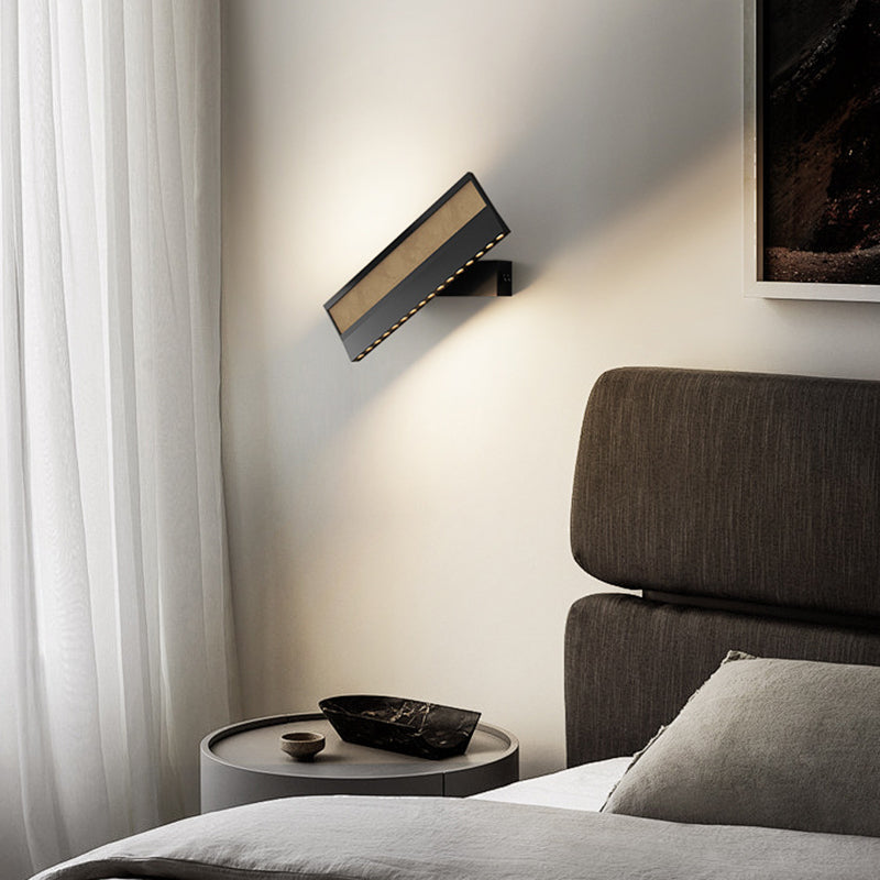 Applique murale LED en silicone et aluminium, rectangulaire, linéaire, rotative, minimaliste moderne pour chambre 