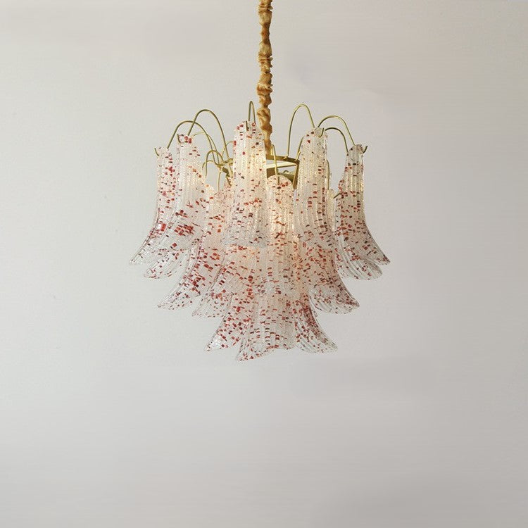 Lustre rond en fer et verre coloré traditionnel français à 5/6 lumières pour salon 