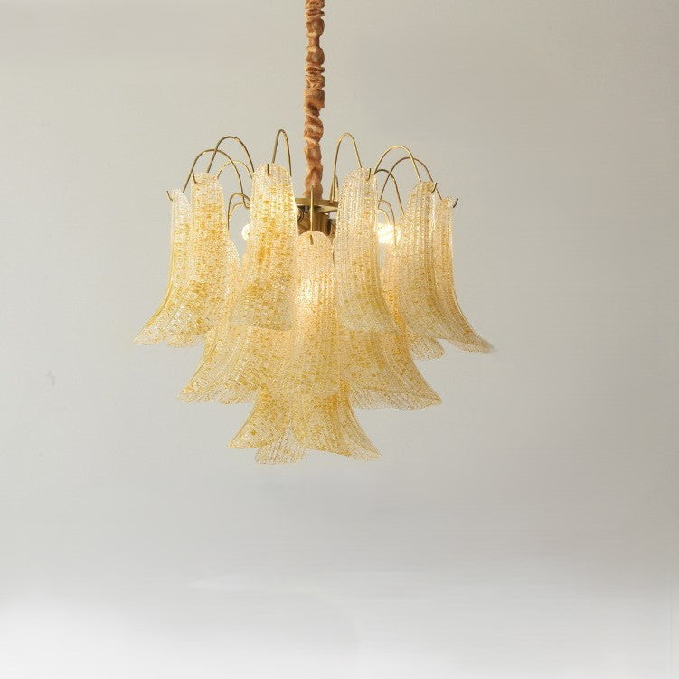 Lustre rond en fer et verre coloré traditionnel français à 5/6 lumières pour salon 