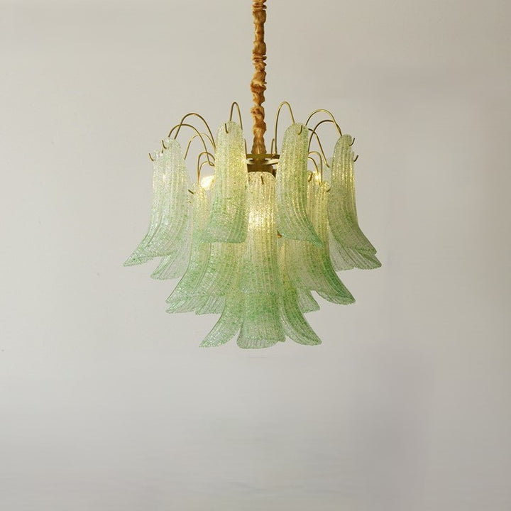 Lustre rond en fer et verre coloré traditionnel français à 5/6 lumières pour salon 