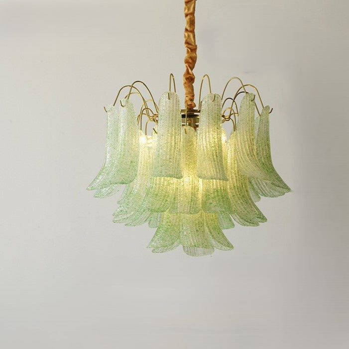 Lustre rond en fer et verre coloré traditionnel français à 5/6 lumières pour salon 