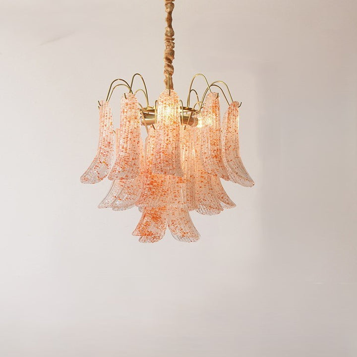 Lustre rond en fer et verre coloré traditionnel français à 5/6 lumières pour salon 
