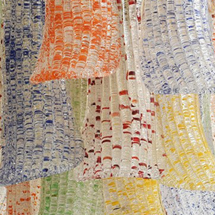 Lustre rond en fer et verre coloré traditionnel français à 5/6 lumières pour salon 