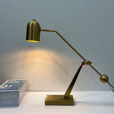 Lampe de table moderne mi-siècle haute sur pied cylindre ronde en métal 1 lumière pour chambre 