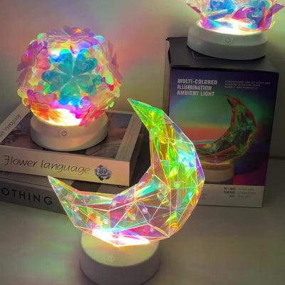 Moderne Art Deco USB Kirschblüte Welle Mond Runde ABS PET LED Tisch Lampe Für Schlafzimmer 