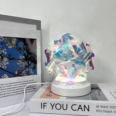 Moderne Art Deco USB Kirschblüte Welle Mond Runde ABS PET LED Tisch Lampe Für Schlafzimmer 