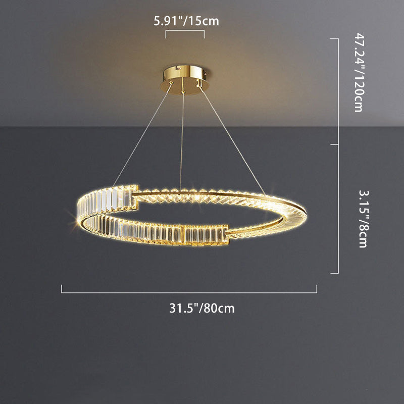 Moderno Lujo Redondo Hardware Cristal LED Candelabro Para Sala de Estar 