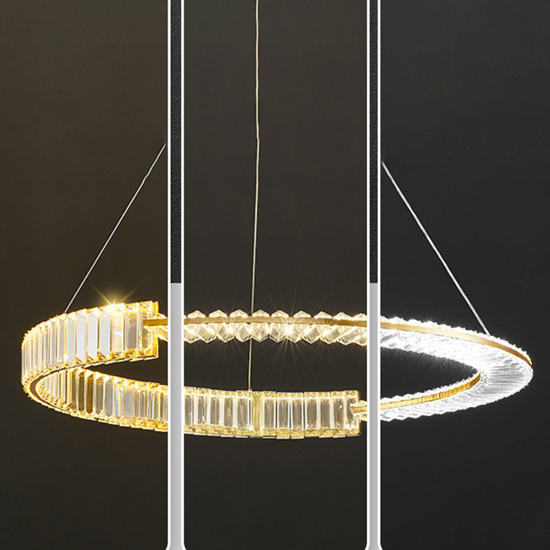 Moderno Lujo Redondo Hardware Cristal LED Candelabro Para Sala de Estar 