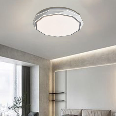 Plafonnier LED en acrylique et fer avec dôme polygonal rond minimaliste moderne pour chambre 
