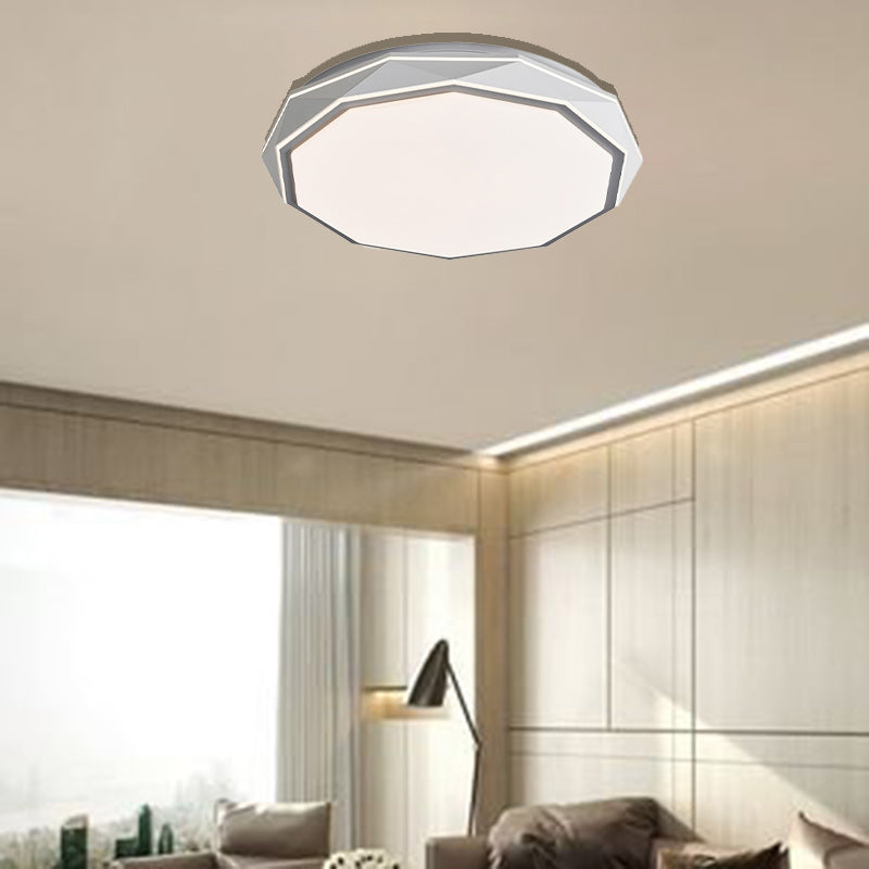 Plafonnier LED en acrylique et fer avec dôme polygonal rond minimaliste moderne pour chambre 