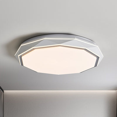 Plafonnier LED en acrylique et fer avec dôme polygonal rond minimaliste moderne pour chambre 