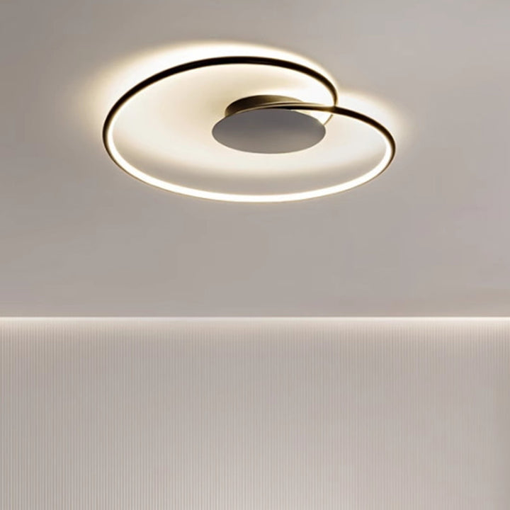 Contemporary Creative Heart Round Iron Aluminum Silicone Semi-Flush Mount Ceiling Light For Bedroom
