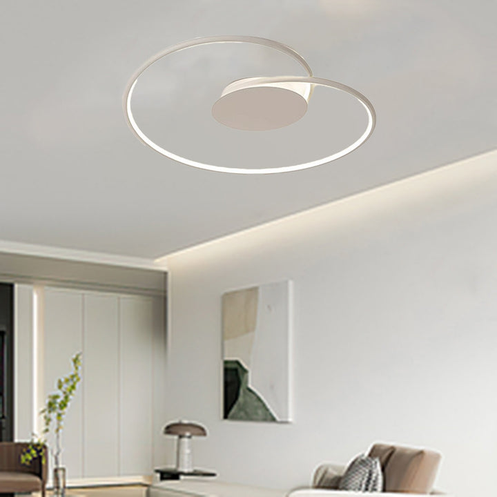 Contemporary Creative Heart Round Iron Aluminum Silicone Semi-Flush Mount Ceiling Light For Bedroom