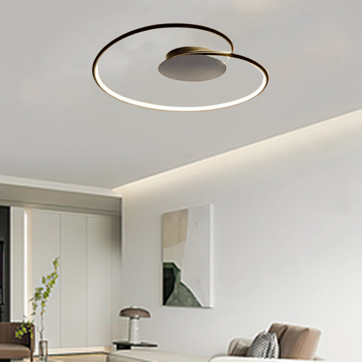 Contemporary Creative Heart Round Iron Aluminum Silicone Semi-Flush Mount Ceiling Light For Bedroom