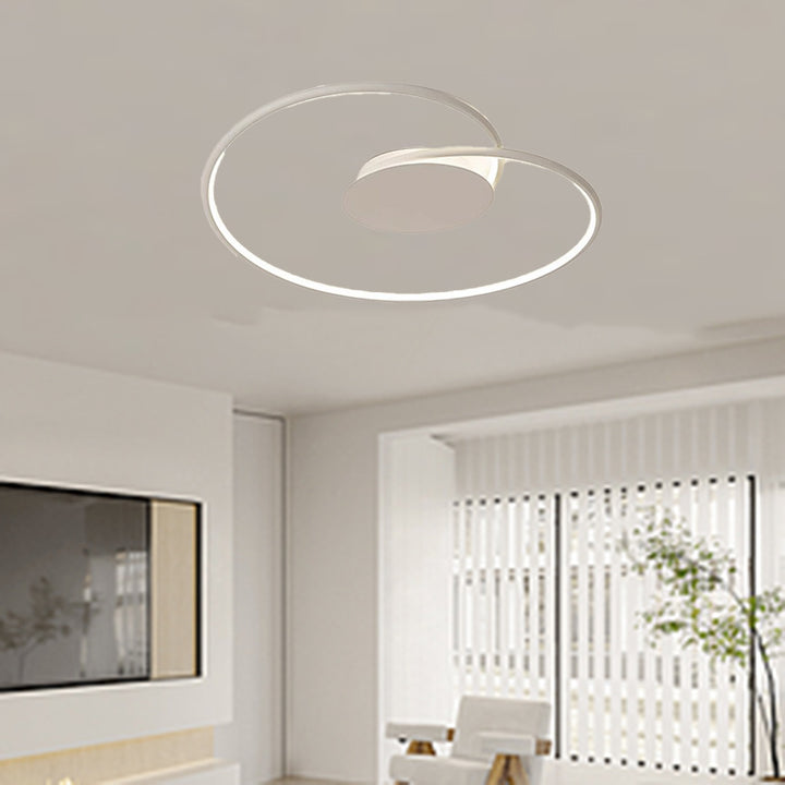 Contemporary Creative Heart Round Iron Aluminum Silicone Semi-Flush Mount Ceiling Light For Bedroom
