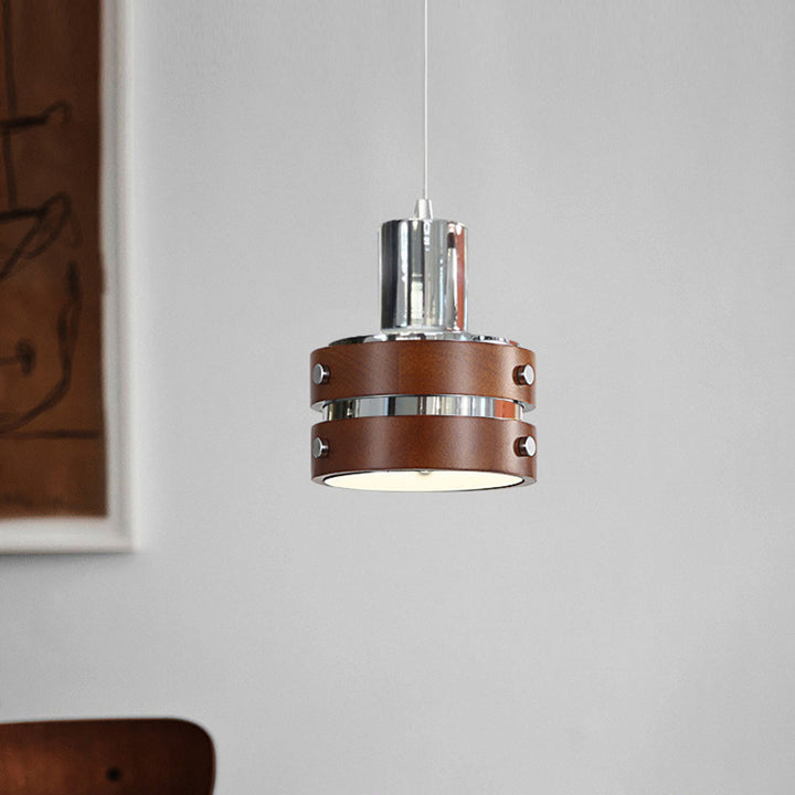 Suspension luminaire 1 lumière en forme de cloche cylindrique ronde vintage traditionnelle en fer pour chambre 